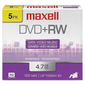 MAXELL 634045 DVD+R 4.7 GB RECORDABLE (JEWEL CASE) - 5 UNITS