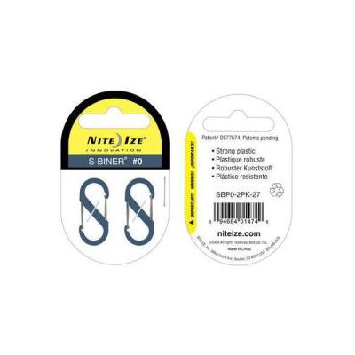 S-BINER PLASTIC SIZE #0 - 2 PACK SLATE