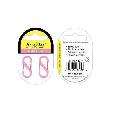 NITE IZE S-BINER PLASTIC SIZE #0 - 2 PACK PINK