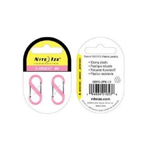 NITE IZE S-BINER PLASTIC SIZE #0 - 2 PACK PINK