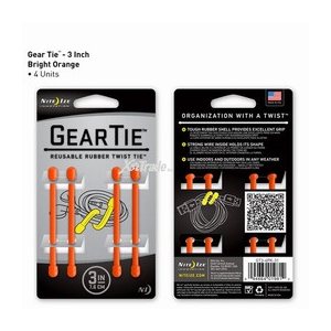 Gear Tie de 3 pouces orange vif de Nite Ize (4 unités)