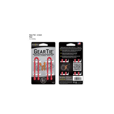 Gear Tie de 6 pouces rouge de Nite Ize (2 unités)