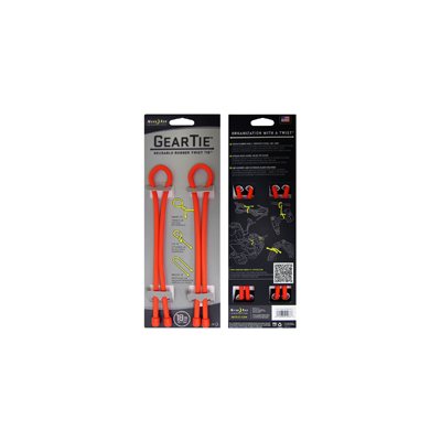 NITE IZE GEAR TIE 18"-BRIGHT ORANGE 2PK