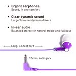 Panasonic - Écouteurs-boutons stéréo ErgoFit à isolation acoustique - mauve