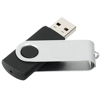 USB FLASH DRIVE SWIVEL GENERIC 8GB BLACK USB 2.0