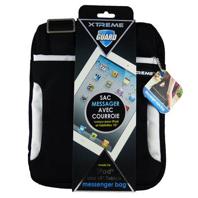 Sac messager avec courroie de 10po de Xtreme - Noir/Blanc