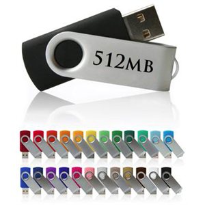 Swivel USB Drive - 512MB - with 1 Colour Logo