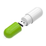 Clé USB en forme de pilule - 2Go - avec logo d'une couleur