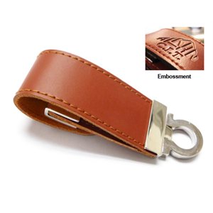 Leather USB Key - 1GB - with 1 Colour Logo