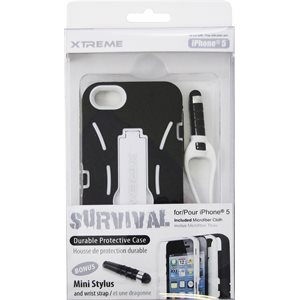 XTREME SURVIVAL PROTECTIVE CASE FOR IPHONE 5 BLACK