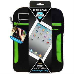 XTREME MESSENGER BAG 10" BLACK/GREEN FOR TABLETS