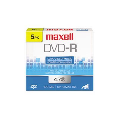 DVD-R 4.7 enregistrable (Étui transparent)) de Maxell - 5 emballés