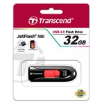 Clé USB rétractable JetFlash 590 de 32Go de Transcend -Noir