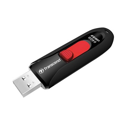 Clé USB rétractable JetFlash 590 de 64Go de Transcend -Noir