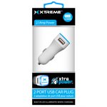 XTREME 2 PORT 2.4 AMP LIGHT-UP LED CAR CHARGER BLUE