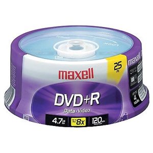 MAXELL DVD+R (spindle case)- SPINDLE 25