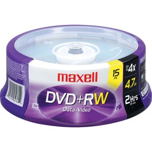 MAXELL DVD+RW 4.7 15PK SPINDLE