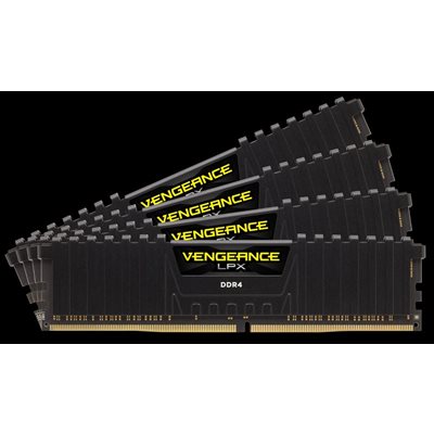 CORSAIR 64GB (KIT OF 4) 2400MHZ DDR4 DIMM 14-16-16-31 VENGEANCE LPX BLACK HEAT 1.20V