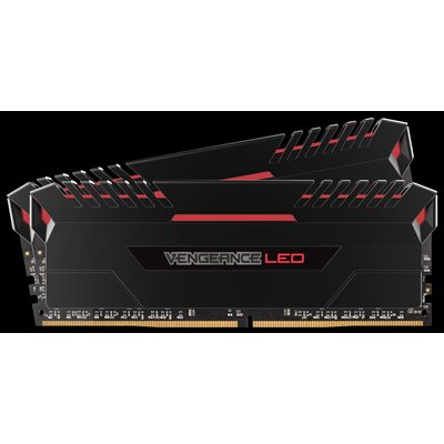 CORSAIR 16GB (KIT OF 2) 2666MHZ DDR4 DIMM 16-18-18-35 VENGEANCE BLACK HEAT 1.2V RED LED