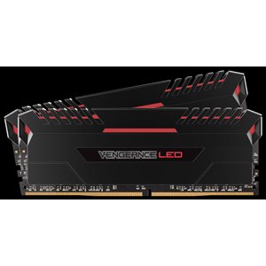 CORSAIR 16GB (KIT OF 2) 2666MHZ DDR4 DIMM 16-18-18-35 VENGEANCE BLACK HEAT 1.2V RED LED