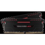 CORSAIR 16GB (KIT OF 2) 2666MHZ DDR4 DIMM 16-18-18-36 VENGEANCE BLACK HEAT 1.2V RED LED