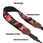 ACCESSORY POWER USA Gear Floral Camera Strap with Adjustable Anti-Slip Neoprene Cushion.