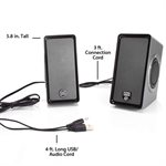 ACCESSORY POWER GOgroove SonaVERSE O2 USB Powered Speakers w/ Dual Side-Firing Passive Woofers Grey