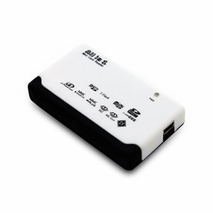 Axiom All in 1 External Flash Card Reader with micro SD Card slot (White)