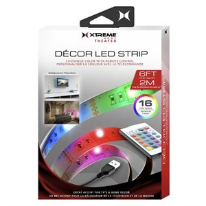 XTREME 6.5FT (80in) USB Color Changing LED strip lights with Controller