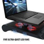 ACCESSORY POWER ENHANCE Laptop Cooling Stand with 5 LED Fans & Dual USB Ports Black with Red LED