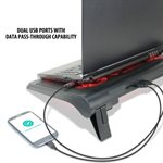 ACCESSORY POWER ENHANCE Laptop Cooling Stand with 5 LED Fans & Dual USB Ports Black with Red LED