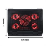 ACCESSORY POWER ENHANCE Laptop Cooling Stand with 5 LED Fans & Dual USB Ports Black with Red LED