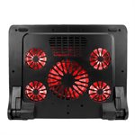 ACCESSORY POWER ENHANCE Laptop Cooling Stand with 5 LED Fans & Dual USB Ports Black with Red LED