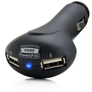 Accessory Power ReVIVE PowerUP DC - Universal Dual USB Car Charger w/DC Adapter, 2.1A Rapid Charger