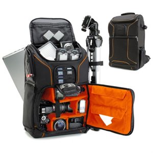 Sac à dos professionnel USA GEAR pour appareil photo reflex numérique et ordinateur portable ORANGE