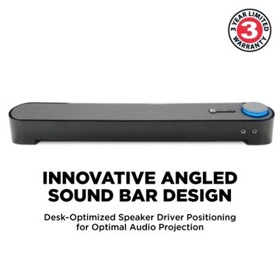 ACCESSORY POWER GOgroove SonaVERSE UBR Computer Sound Bar Speaker System BLACK