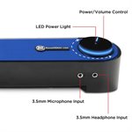 ACCESSORY POWER GOgroove SonaVERSE UBR Computer Sound Bar Speaker System BLUE