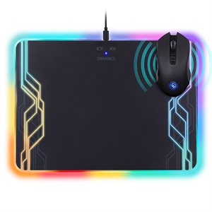 ACCESSORY POWER ENHANCE Tapis de souris LED avec surface de recharge (Qi) combo et souris ''Gaming'' rechargable
