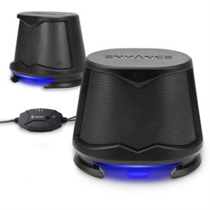 ACCESSORY POWER ENHANCE SB2 2.0 High Excursion Computer Speakers with LED Lights - Blue
