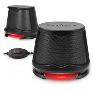 ACCESSORY POWER ENHANCE SB2 2.0 High Excursion Computer Speakers with LED Lights - Red