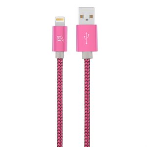 LAX Apple 10FT MFi Certified Durable Braided Nylon Lightning Cables-MAGENTA - ENG ONLY