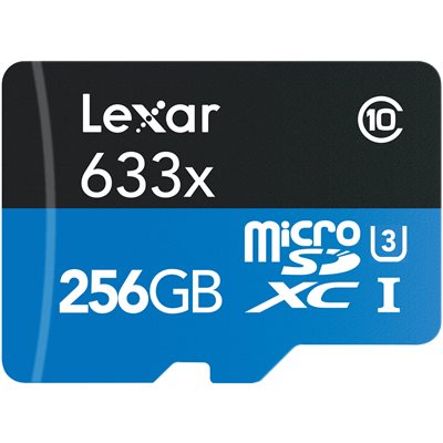 Lexar 256GB High-Performance 633x UHS-I microSDXC Memory Card with SD Adapter