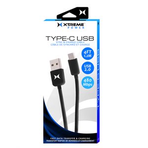 XTREME - Câble Type-C vers USB-A Charge+Sync - 4FT