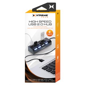 XTREME 4 Port USB Hub w/ON/OFF switch