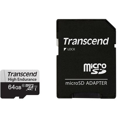 Transcend 64GB microSD w/ adapter U1 High Endurance