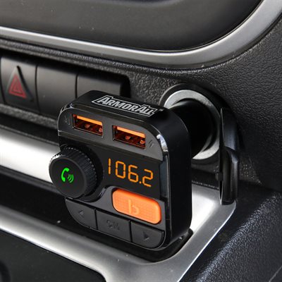 ARMORALL - Bluetooth FM transmitter car charger with voice assistant