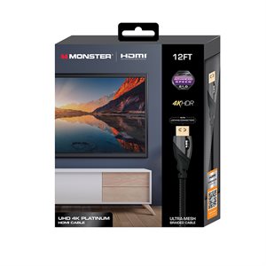 Monster - HDMI Platinum cable 21 Gbps - 12 ft.