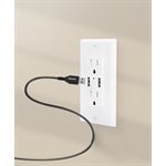 XTREME 4.2 AMP 2 Outlet 2 USB Wall Receptacle - White