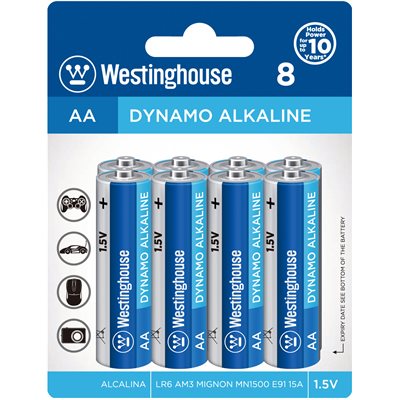 Westinghouse AA LR6 Dynamo Alkaline Battery (8pcs blister)