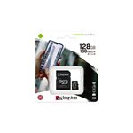 Carte MicroSDXC Kingston de 128GO Canvas Select Plus 100R A1 C10 + Adaptateur